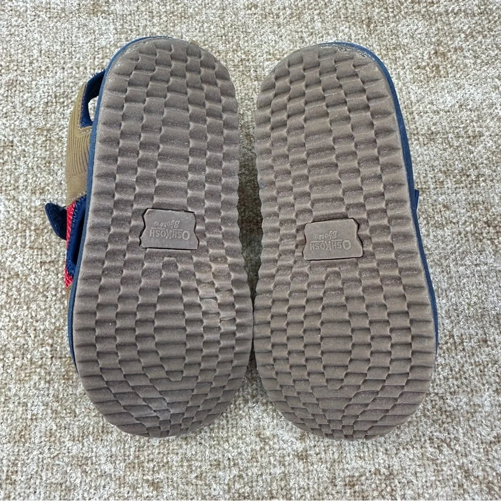 OshKosh B’gosh Tetris Blue/Red/Tan Sport Sandals Unisex Size 10